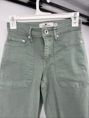 Vineyard Vines Women’s Jamie Utility High Rise Straight Crop Pants- Sage Green